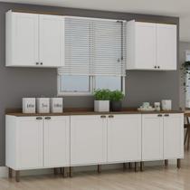Armário de Cozinha Completa Americana 8 peças Liz 37 Iluminata Genialflex