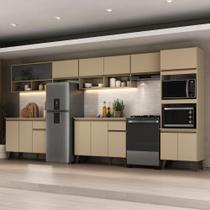 Armário de Cozinha Completa Atlanta Bright Carraro Amêndoa Armário de Cozinha Completa Atlanta Bright Carraro Amêndoa