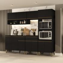 Armário de Cozinha Completa Atlanta Studio Preto Touch