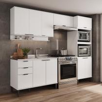 Armário de Cozinha Completa c Balcão Miami Box Carraro Branco Armário de Cozinha Completa c Balcão Miami Box Carraro Branco