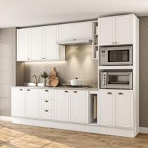 Armário de Cozinha Completa c Balcão Milla Quest Carraro Branco