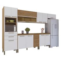 Armário de Cozinha Completa Com Balcão Ametista Kits Paraná Nicho Para Micro-Ondas 12 Portas 5 Gavetas