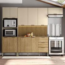 Armário de Cozinha Completa com Balcão Com Tampo 10 Portas Glam