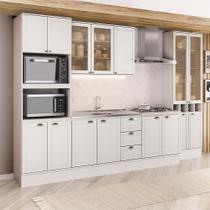 Armário de Cozinha Completa com Balcão Milla Basic Carraro Branco