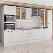 Armário de Cozinha Completa com Balcão Milla Element Carraro Branco Armário de Cozinha Completa com Balcão Milla Element Carraro Branco