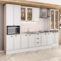 Armário de Cozinha Completa com Balcão Milla Light Life Carraro Branco Armário de Cozinha Completa com Balcão Milla Light Life Carraro Branco