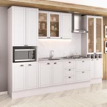 Armário de Cozinha Completa com Balcão Milla Soft Carraro Branco Armário de Cozinha Completa com Balcão Milla Soft Carraro Branco