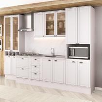 Armário de Cozinha Completa com Balcão Milla Soft Duo Carraro Branco Armário de Cozinha Completa com Balcão Milla Soft Duo Carraro Branco