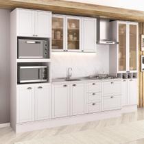 Armário de Cozinha Completa com Balcão Milla Start Carraro Branco Armário de Cozinha Completa com Balcão Milla Start Carraro Branco