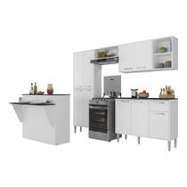 Armário de Cozinha Completa com Bancada Siena Multimóveis MP2040 Branca