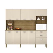 Armário de Cozinha Completa Compacta 10 Portas 2 Gavetas Freijó / Vanilla Intense Kits Paraná - Kit'