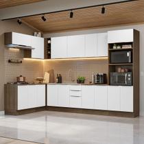 Armário de Cozinha Completa de Canto 499cm Rustic/Branco Stella Madesa 01