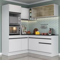 Armário De Cozinha Completa De Canto Branco/Preto