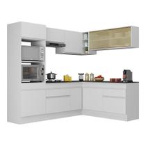 Armário De Cozinha Completa De Canto Com Rodapé V2099 Branco Armário De Cozinha Completa De Canto Com Rodapé V2099 Branco