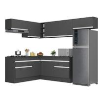 Armário de Cozinha Completa de Canto com Rodapé Veneza Multimóveis MP2104.898 Preto/Branco Armário de Cozinha Completa de Canto com Rodapé Veneza Multimóveis MP2104.898 Preto/Branco