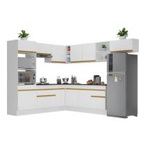 Armário de Cozinha Completa de Canto com Rodapé Veneza Multimóveis V2083