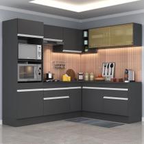 Armário De Cozinha Completa De Canto Preto/Branco