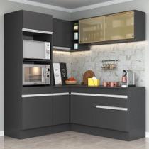 Armário De Cozinha Completa De Canto Preto/Branco