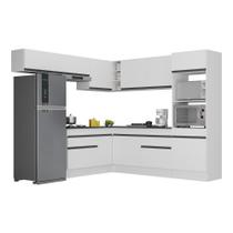 Armário De Cozinha Completa De Canto V2105 Branco/Preto