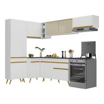 Armário de Cozinha Completa de Canto Veneza GW Multimóveis MP2052 Branca Armário de Cozinha Completa de Canto Veneza GW Multimóveis MP2052 Branca
