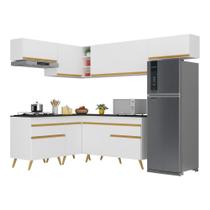 Armário de Cozinha Completa de Canto Veneza GW Multimóveis MP2069 Branca Armário de Cozinha Completa de Canto Veneza GW Multimóveis MP2069 Branca