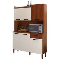 Armário De Cozinha Completa Genova Nogueira / Off White Nogueira/ Off White Armário De Cozinha Completa Genova Nogueira / Off White Nogueira/ Off White