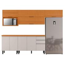 Armário de Cozinha Completa Itatiaia Com Balcão Nicho Cinamo