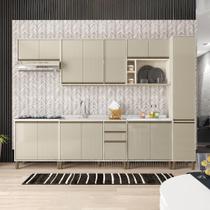 Armário de Cozinha Completa Linea 320cm Paneleiro e Nichos