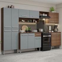 Armário de Cozinha Completa Madesa Emilly 293001 com Balcão e Paneleiro Rustic/Cinza Armário de Cozinha Completa Madesa Emilly 293001 com Balcão e Paneleiro Rustic/Cinza