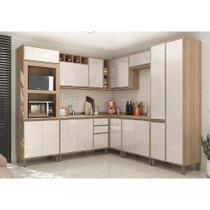 Armário de Cozinha Completa Modulada 11 Peças sem Tampo de 120 Mel Luciane Móveis Armário de Cozinha Completa Modulada 11 Peças sem Tampo de 120 Mel Luciane Móveis