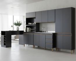 Armário de Cozinha Completa Modulada 5 peças 2,80m + 1,36m Essenza Móvel na Caixa Armário de Cozinha Completa Modulada 5 peças 2,80m + 1,36m Essenza Móvel na Caixa