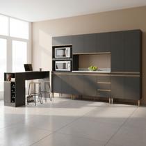 Armário de Cozinha Completa Modulada 6 peças 2,80m + 1,36m Essenza Móvel na Caixa Armário de Cozinha Completa Modulada 6 peças 2,80m + 1,36m Essenza Móvel na Caixa