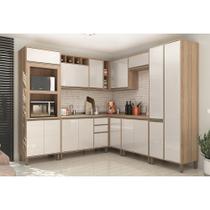 Armário de Cozinha Completa Modulada 8 Peças sem Tampo de 120 Mel Luciane Móveis