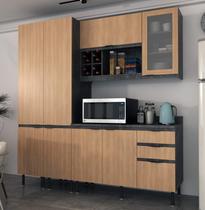 Armário de Cozinha Completa Modulada Reta 8 Peças 180cm CZ1201 Margarida Tecnomóbili