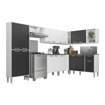 Armário de Cozinha Completa Multimóveis Xangai Soul FG3163 Branca/Preta Armário de Cozinha Completa Multimóveis Xangai Soul FG3163 Branca/Preta