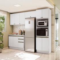 Armário de Cozinha Completa Torre Quente 100% MDF 270cm Branco Celeste Kappesberg Armário de Cozinha Completa Torre Quente 100% MDF 270cm Branco Celeste Kappesberg