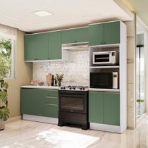 Armário De Cozinha Completa Torre Quente 100% Mdf 270cm Branco/verde Celeste Kappesberg Armário De Cozinha Completa Torre Quente 100% Mdf 270cm Branco/verde Celeste Kappesberg