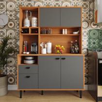 Armário de Cozinha Completa Veneza Movelove Lukaliam Móveis 4 Portas 2 Gavetas Cozinha Compacta Organizador