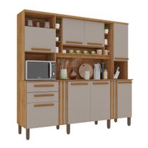 Armário De Cozinha Completo Acácia 8 Portas 2 Gavetas Salleto Armário De Cozinha Completo Acácia 8 Portas 2 Gavetas Salleto