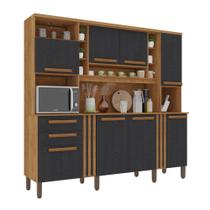 Armário De Cozinha Completo Acácia 8 Portas 2 Gavetas Salleto