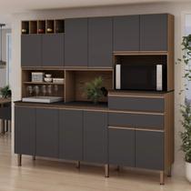 Armário de Cozinha Completo Compacto Malbec Prime 2,04m 100% MDF 0338F Genialflex Armário de Cozinha Completo Compacto Malbec Prime 2,04m 100% MDF 0338F Genialflex