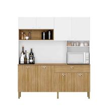 Armário De Cozinha Completo espaço para micrrondas 8 Portas Omega Core Kits Paraná