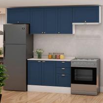 Armário de Cozinha Completo Genialflex Iluminata 4 Pçs Br Az Armário de Cozinha Completo Genialflex Iluminata 4 Pçs Br Az