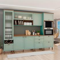 Armário De Cozinha Completo Genialflex Iluminata Liz Verde Mint
