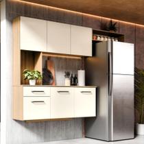 Armário De Cozinha Completo Joana Com 6 Portas E 1 Gaveta Para Cozinha Compacta Freijó Off Armário De Cozinha Completo Joana Com 6 Portas E 1 Gaveta Para Cozinha Compacta Freijó Off