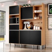 Armario de cozinha completo Urano amendoa preto