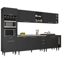Armário de Cozinha CP07 Com Pia 150cm Pérola Z34 Preto - Mpozenato