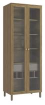 Armário de Cozinha Cristaleira 2 portas de vidro 80cm com Pés M628 Botanic Kappesberg