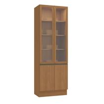 Armário de Cozinha Cristaleira 4 Portas com Vidro e Luz LED G756 Maxxi Canela Kappesberg Armário de Cozinha Cristaleira 4 Portas com Vidro e Luz LED G756 Maxxi Canela Kappesberg