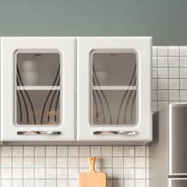 Armário de Cozinha de Aço Aéreo Duplo com Vidro Star